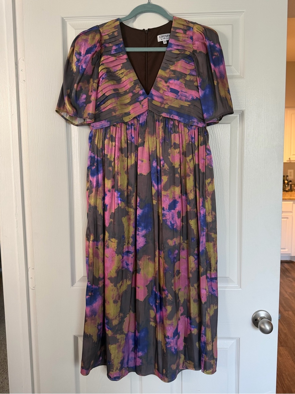 CROSBY by Mollie Burch Multicolor Watercolor Midi Dress